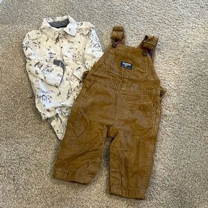 Oshkosh coveralls and shirt set